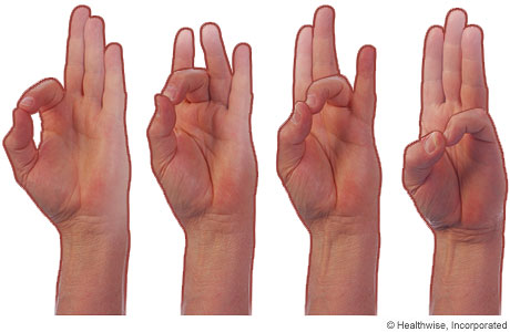 Finger-touch hand exercises for osteoarthritis